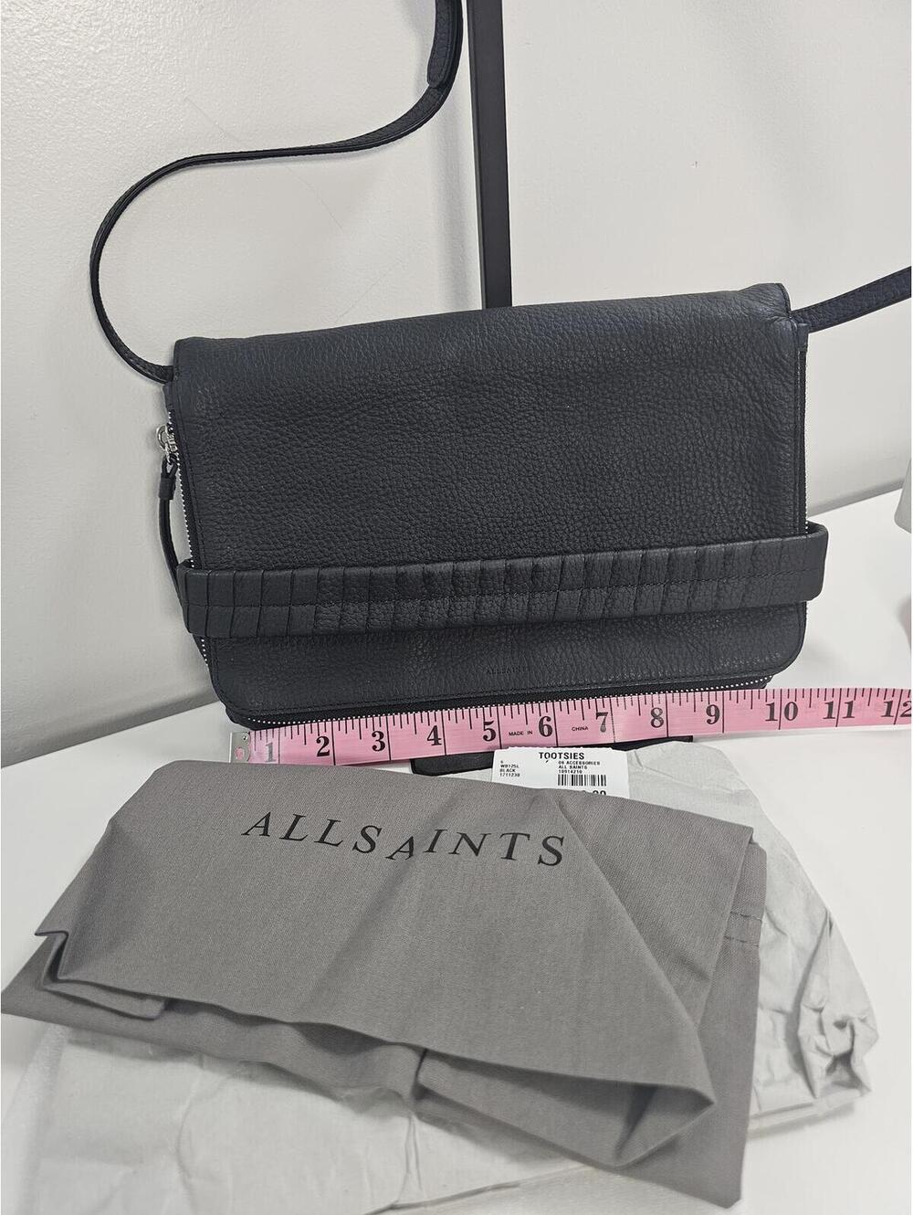 AllSaints Black Leather Crossbody Bag NWT